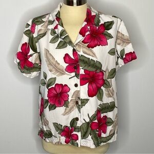 Island Traders Hibiscus Print Flower Top